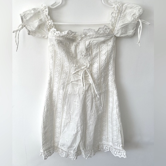 For Love& Lemon Anabelle Eyelet Lace-up Mini Dress - Picture 4 of 6